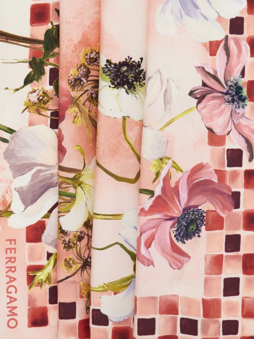FLOWERSA-PRINT SILK SCARF