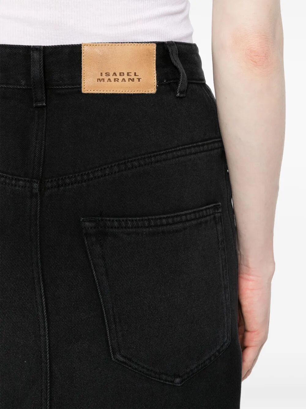 TILAURIA FINE DENIM MIDI SKIRT
