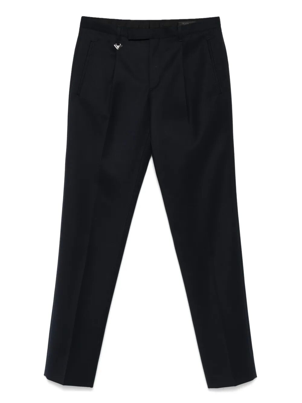 TAPERED LEG WOOL TROUSERS