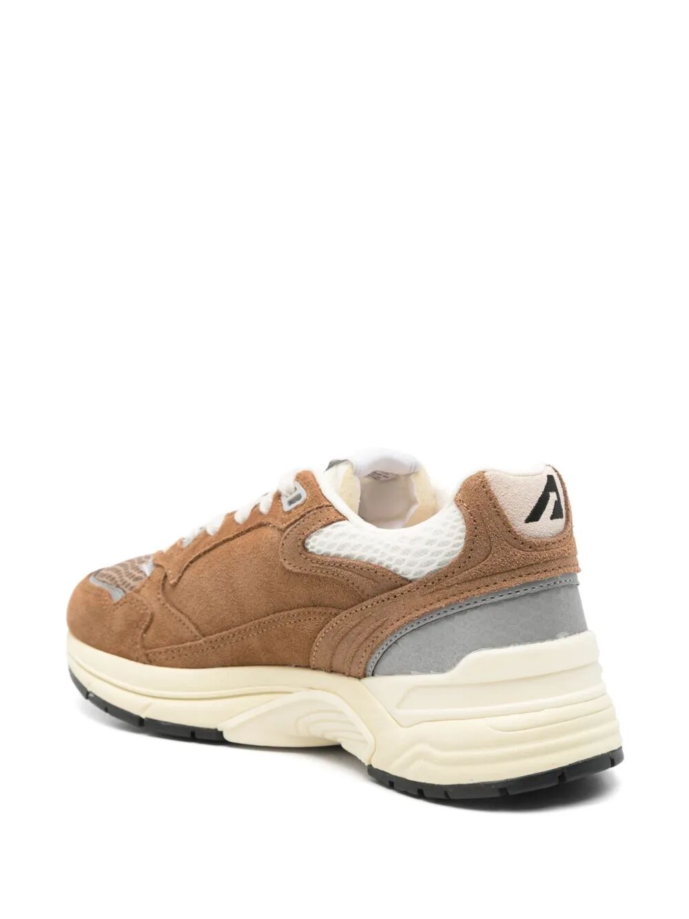 HYPERWAY SNEAKERS IN CIGAR AND SILVER MESH AND SUEDE