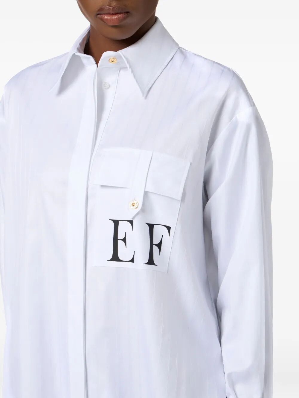 PRINTED LOGO COTTON POPLIN STRIPED SHIRT