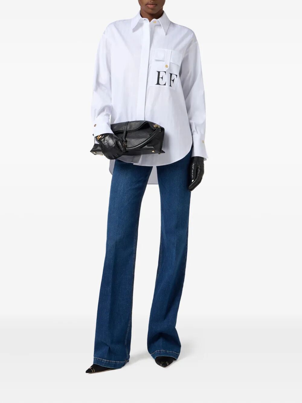PRINTED LOGO COTTON POPLIN STRIPED SHIRT