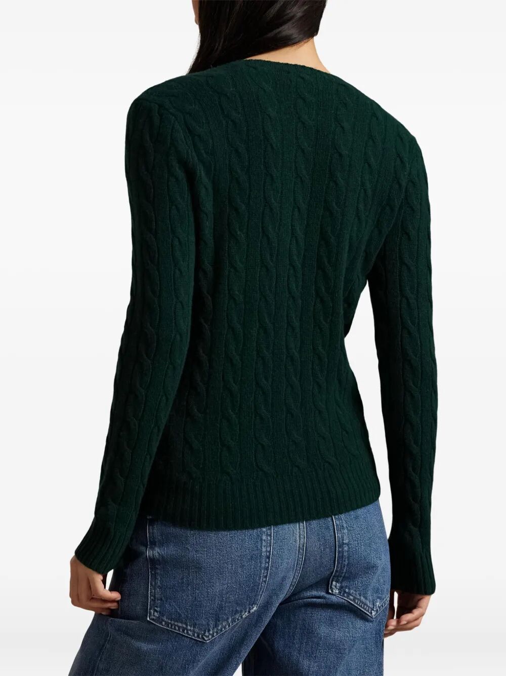 CABLE WOOL AND CASHMERE CREWNECK JUMPER