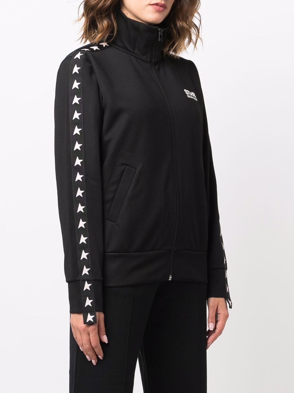 ZIPPED SWEATSHIRT WITH GROSGRAIN STRIP AND STARS