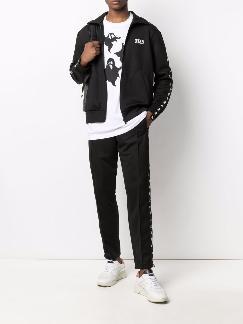 ZIPPED SWEATSHIRT WITH WHITE STARS
