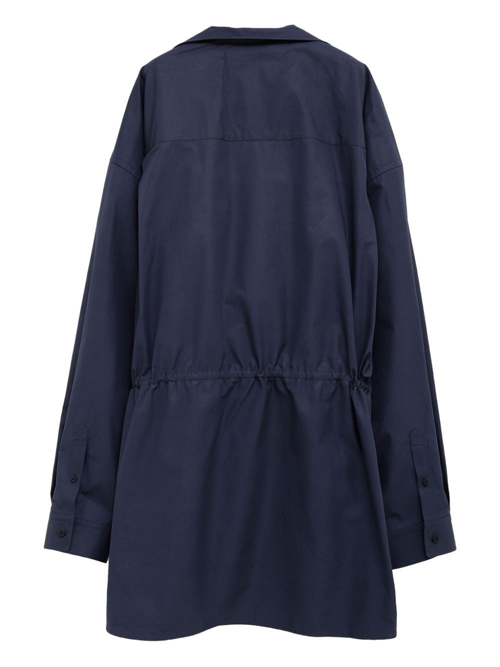 ELASTICATED WAISTBAND COTTON SHIRT MINI DRESS
