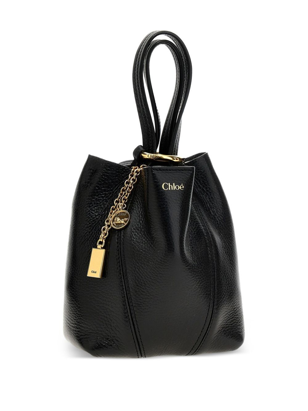 SMALL CHLOÉ SPIN TOTE BAG IN GRAINED LEATHER