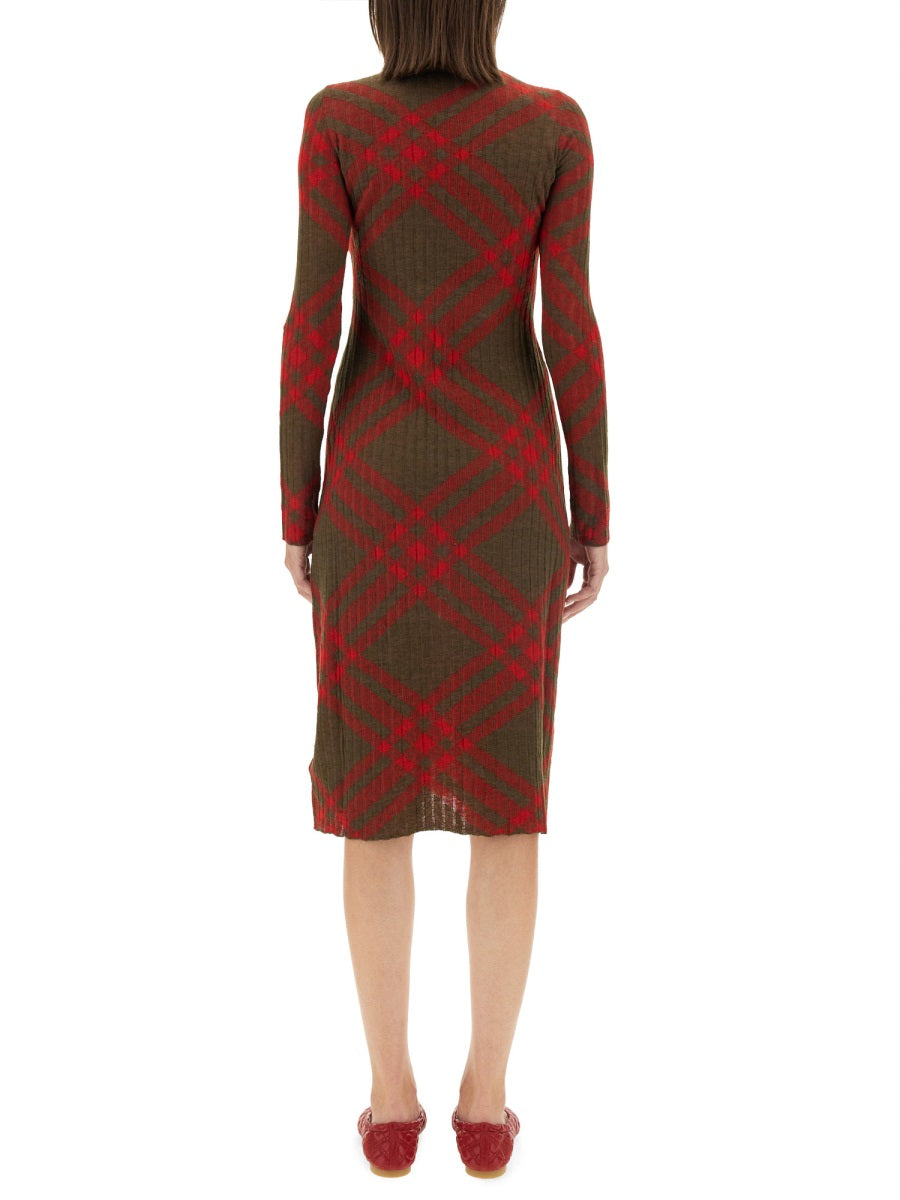 CHECK WOOL BLEND DRESS