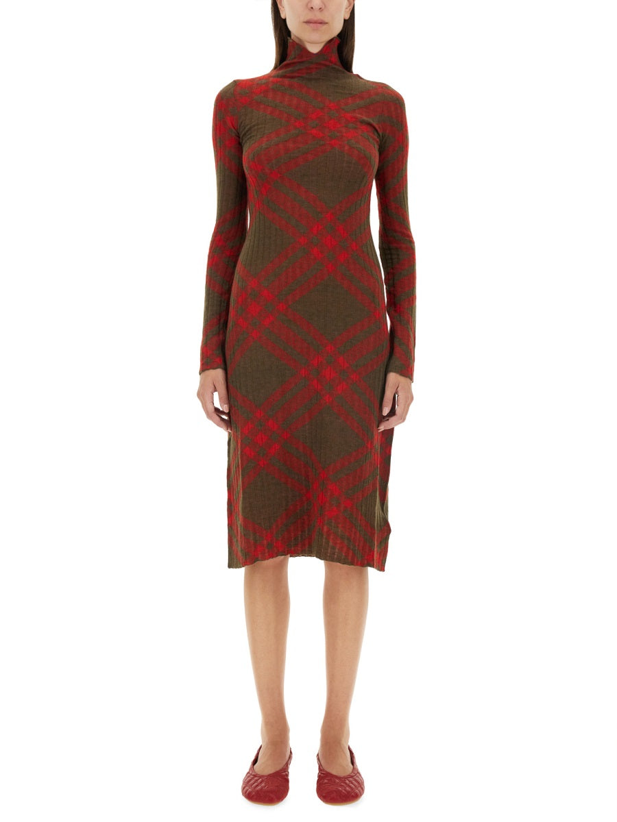 CHECK WOOL BLEND DRESS