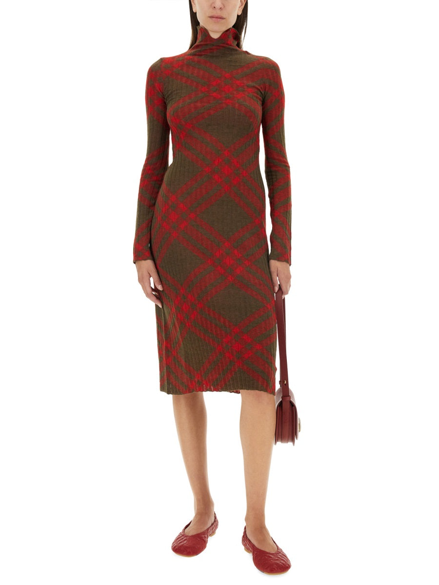 CHECK WOOL BLEND DRESS