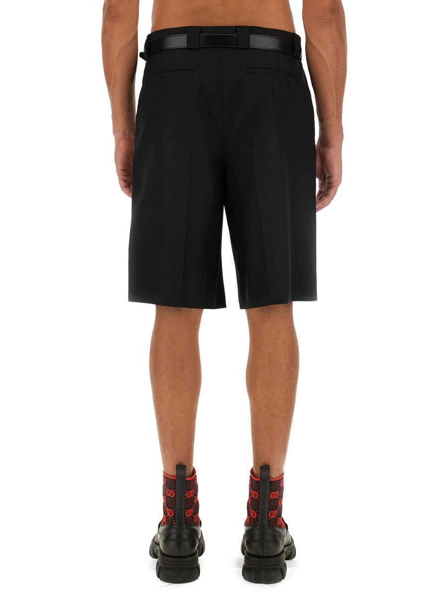 WOOL BLEND TWILL SHORTS