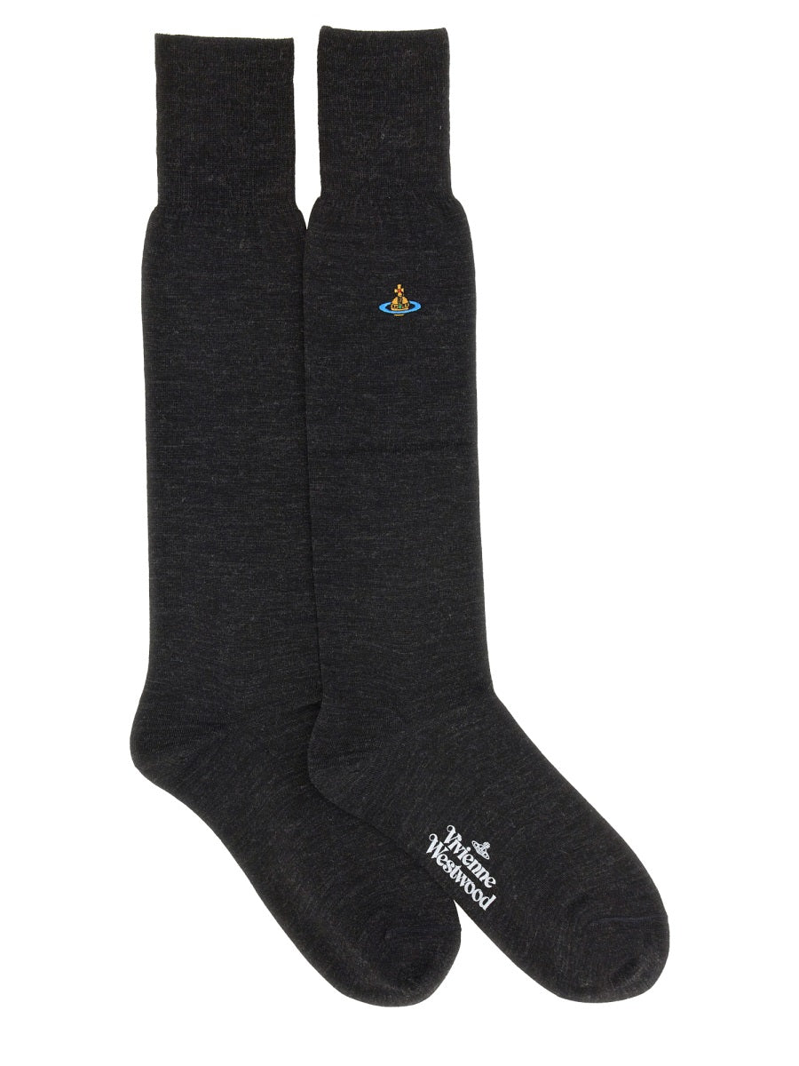 HIGH SOCKS WITH ORB EMBROIDERY