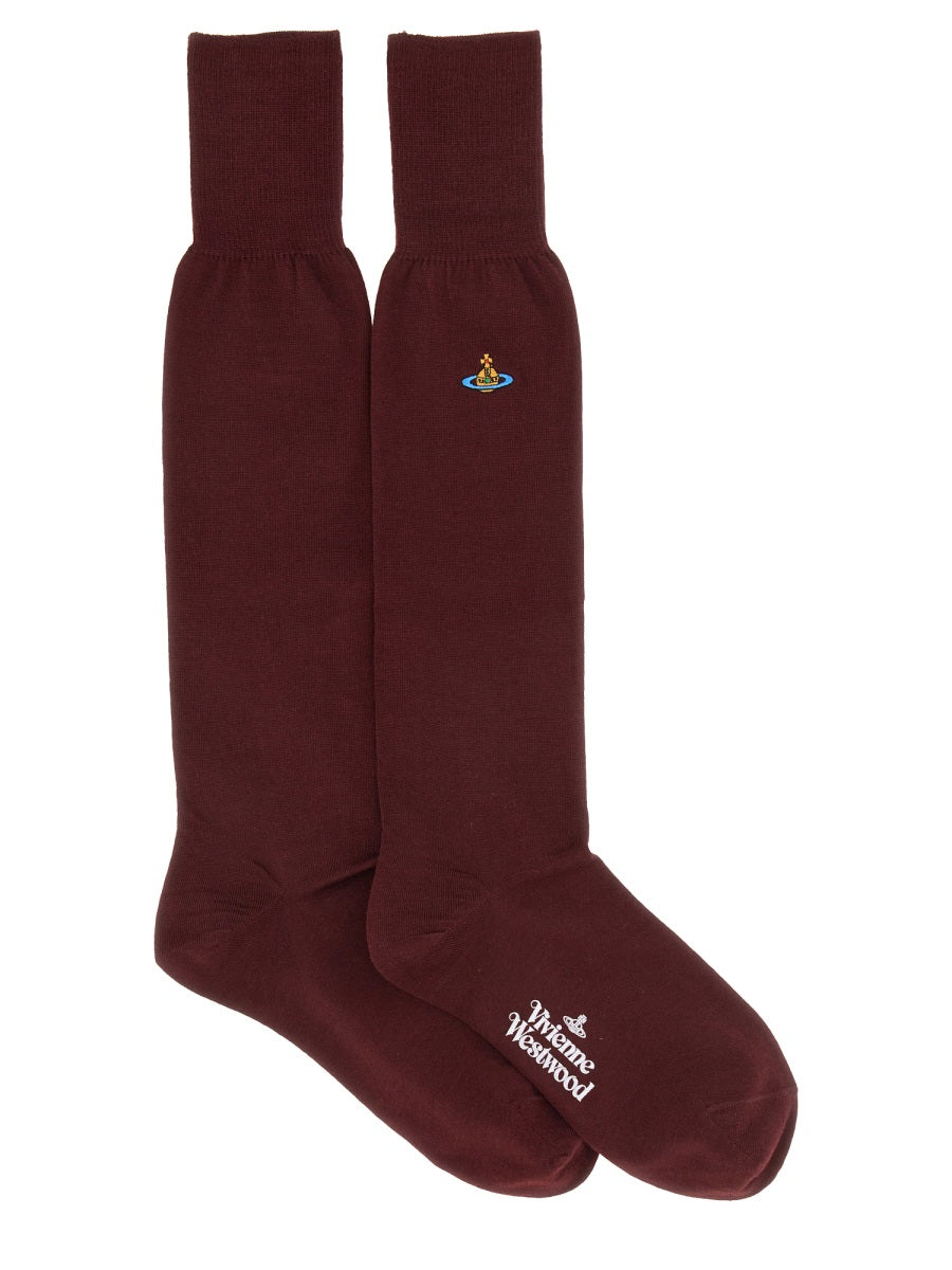 HIGH SOCKS WITH ORB EMBROIDERY
