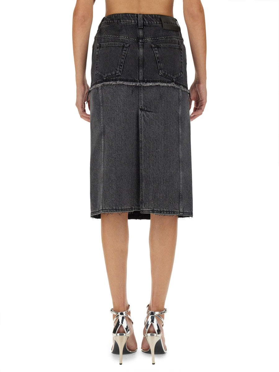 TWO-TONE DENIM SKIRT