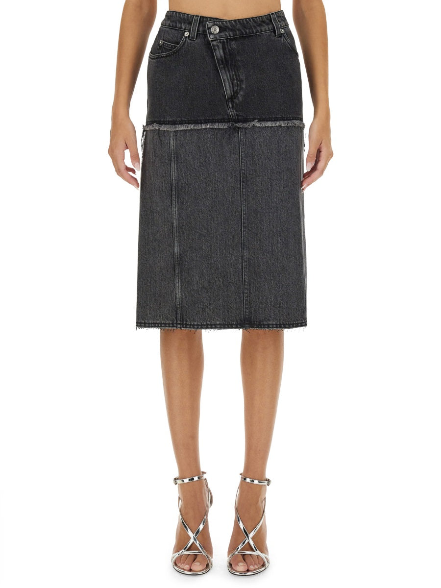 TWO-TONE DENIM SKIRT