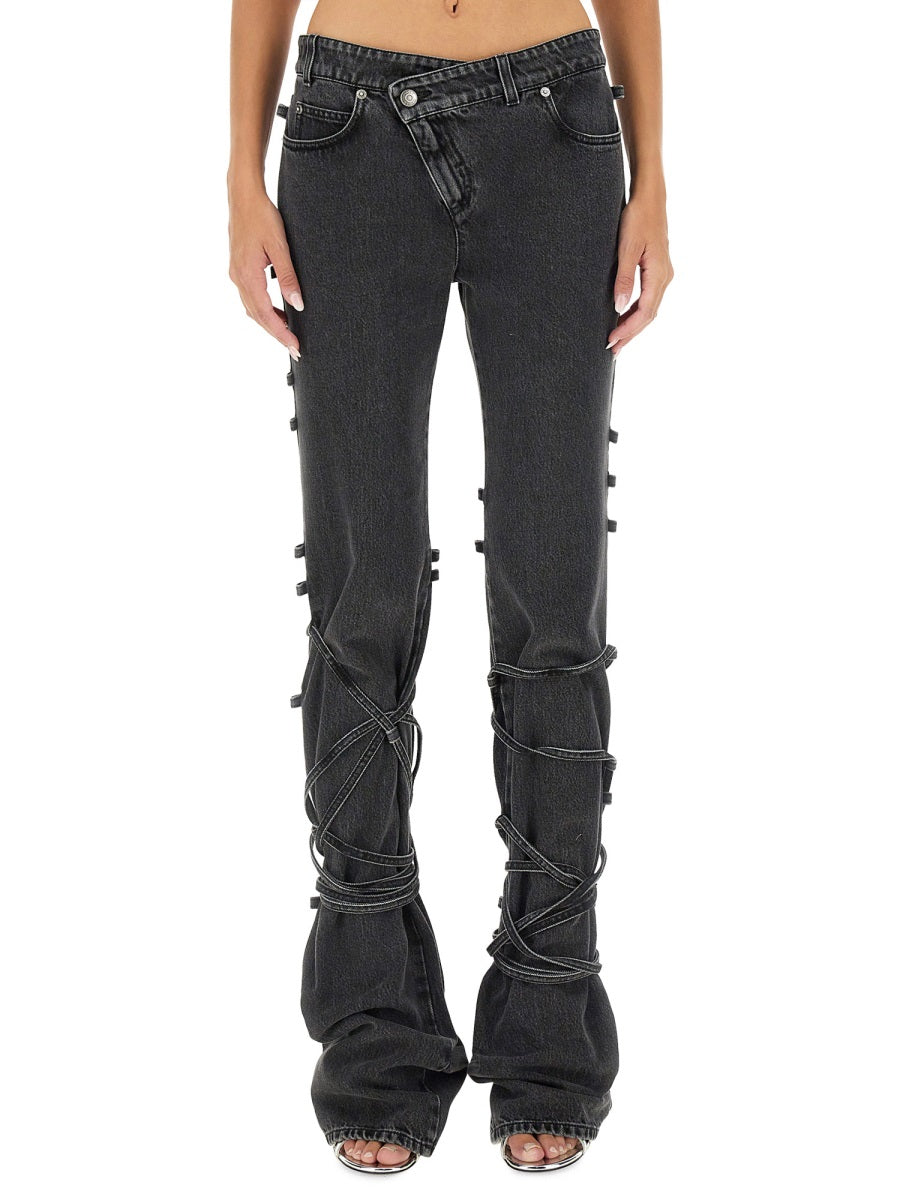 JEANS WITH KNOTTED DETAIL