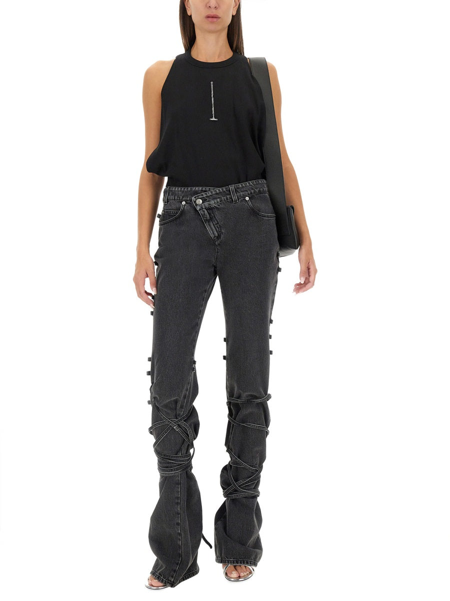 JEANS WITH KNOTTED DETAIL