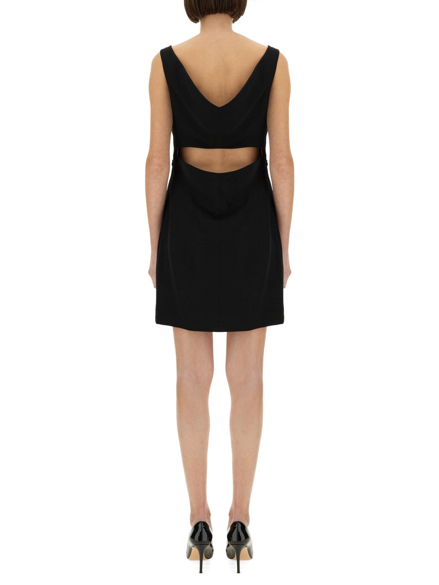 CREPE AND SATIN DRESS