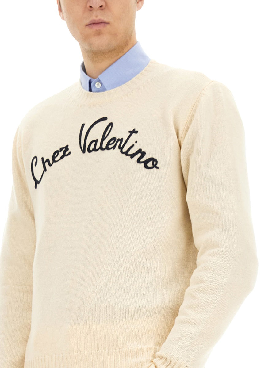 "CHEZ " EMBROIDERED SWEATER