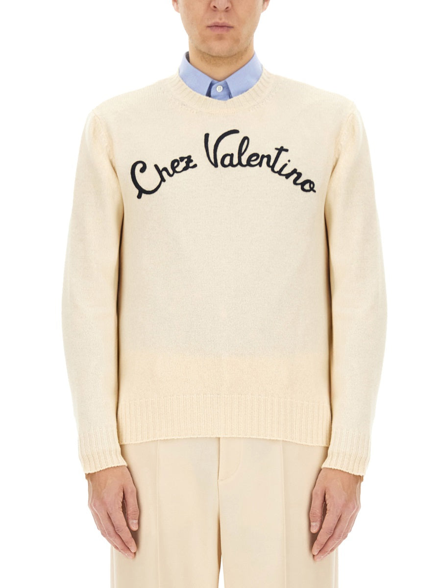 "CHEZ " EMBROIDERED SWEATER