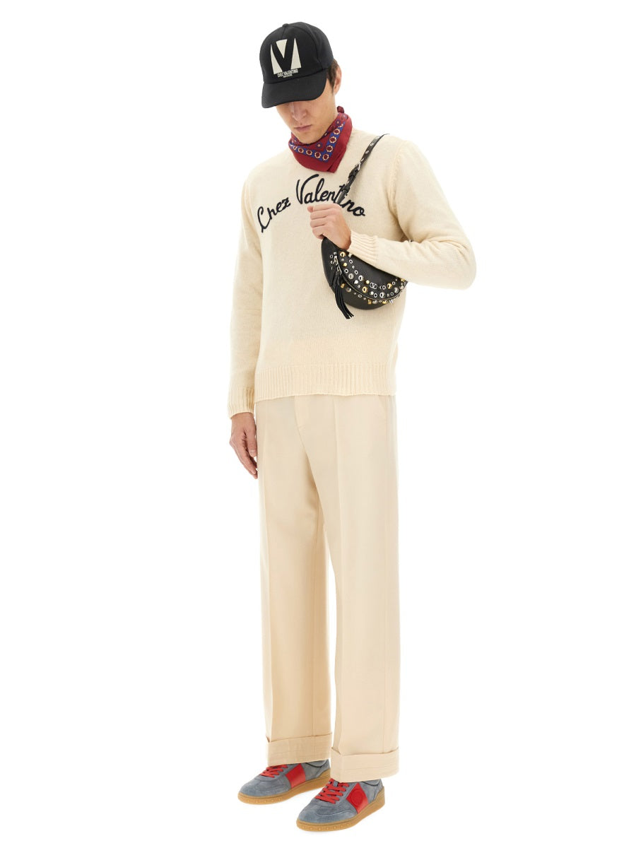 "CHEZ " EMBROIDERED SWEATER