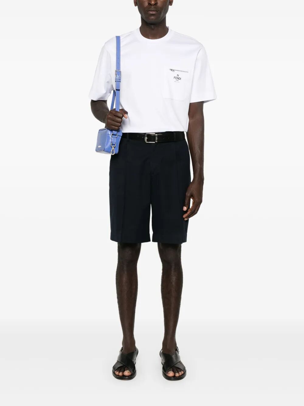 ZIP-DETAIL FENDI ROMA COTTON T-SHIRT
