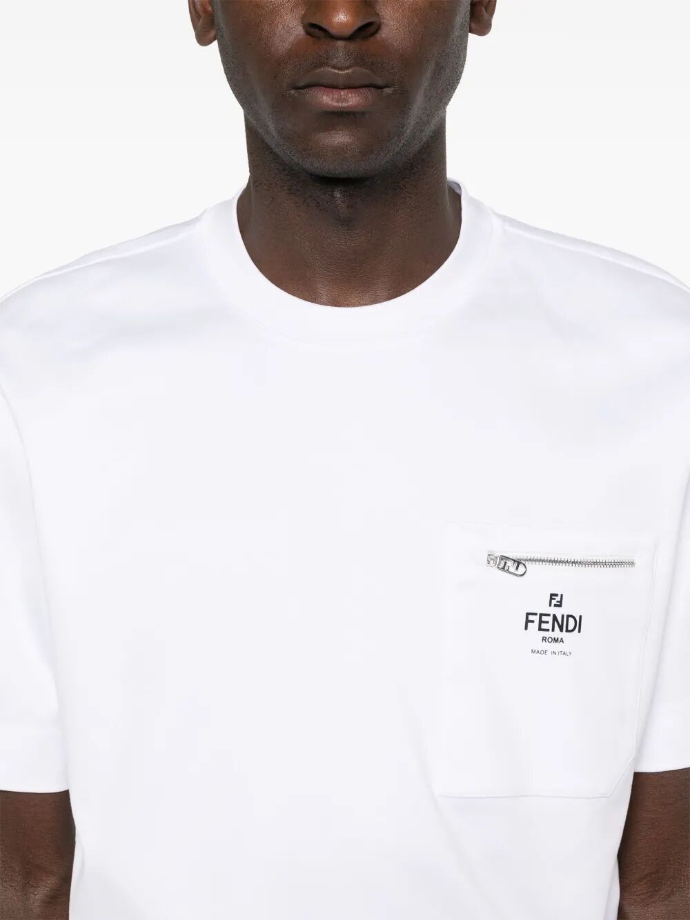 ZIP-DETAIL FENDI ROMA COTTON T-SHIRT
