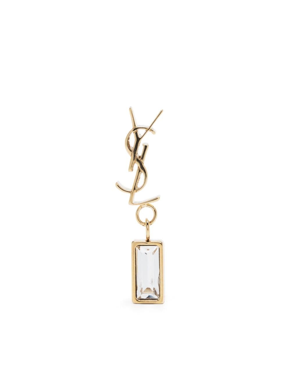 CASSANDRE SINGLE EARRING IN METAL AND RHINESTONES