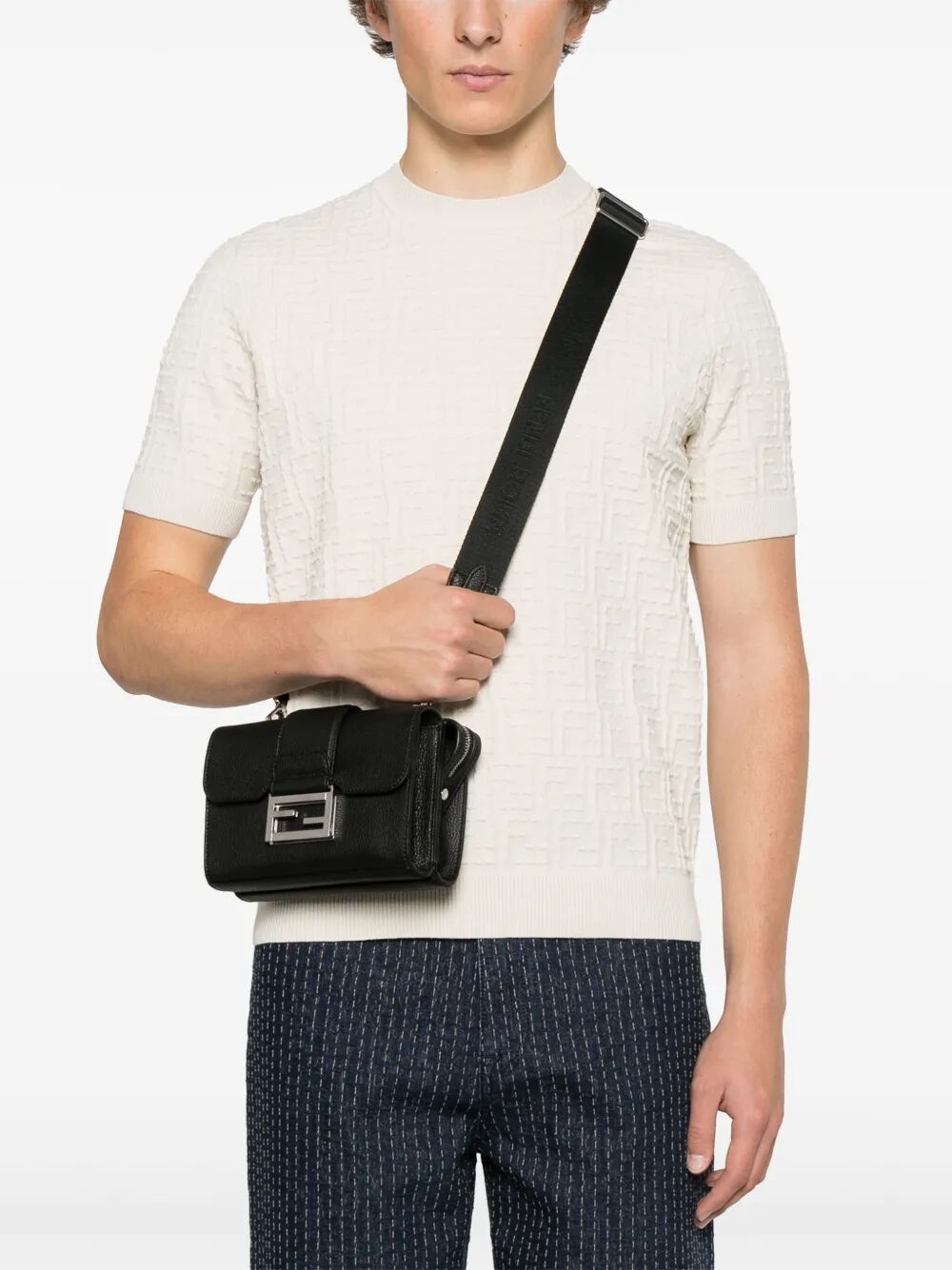 FULL-GRAIN LEATHER DOUBLE BAGUETTE BAG
