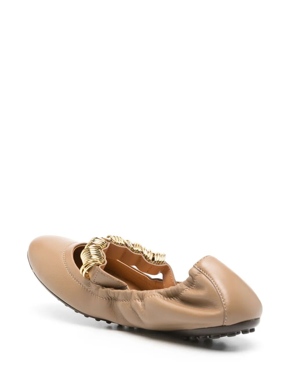 METALLIC RINGS STRAP NAPPA LEATHER BALLERINAS
