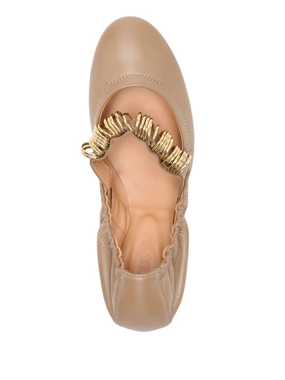 METALLIC RINGS STRAP NAPPA LEATHER BALLERINAS
