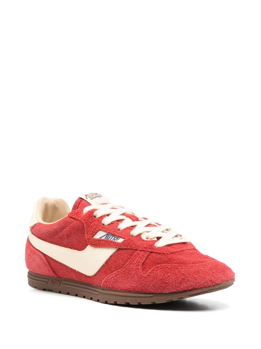 WINDSPIN SUEDE AND LEATHER SNEAKERS IN RUBY/RUTABAGA