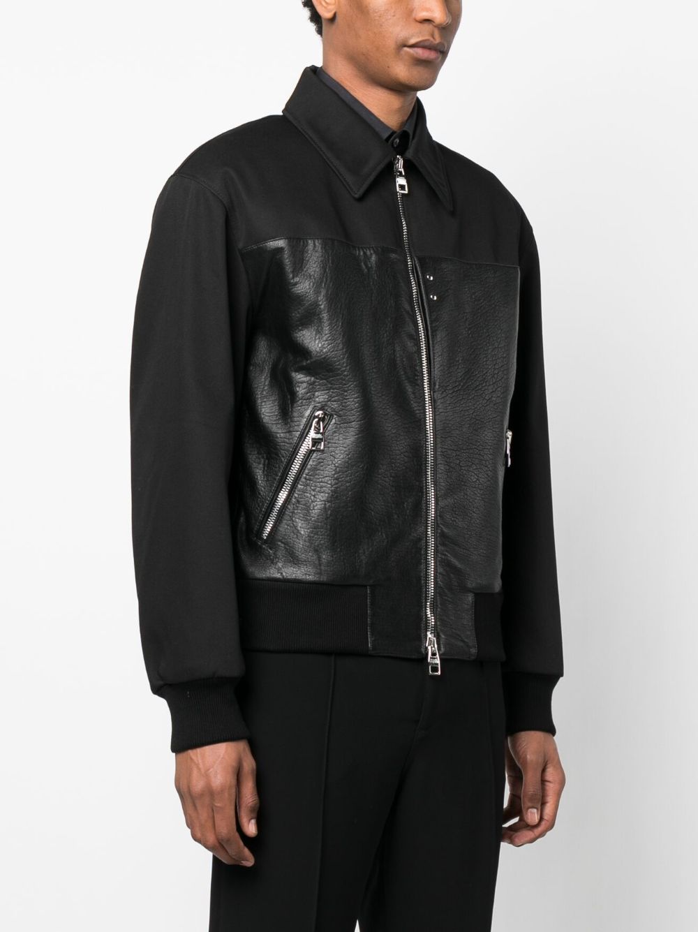 PANELLED ZIPPED BOMBER JACKET