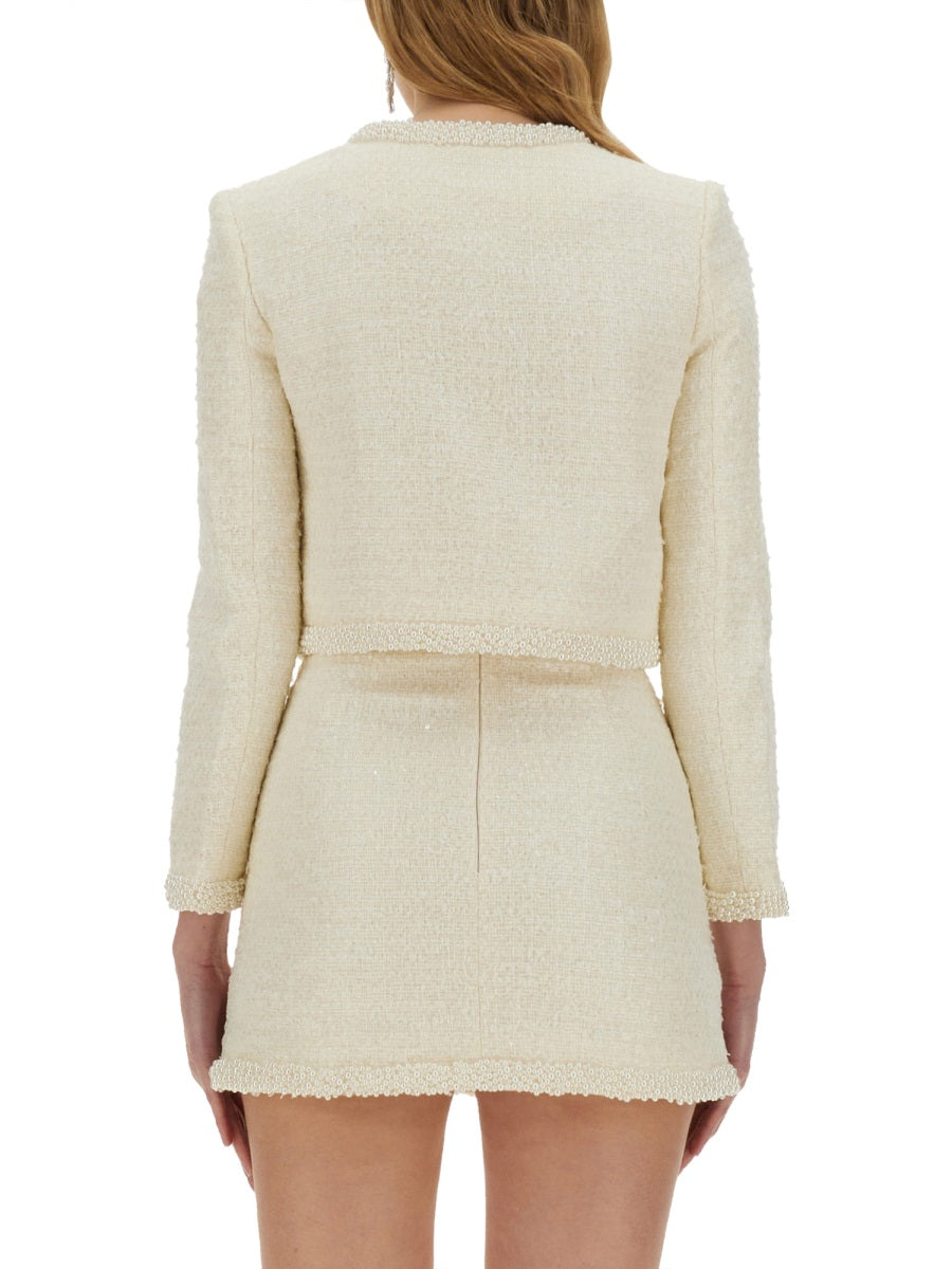 BOUCLE JACKET WITH PEARLS