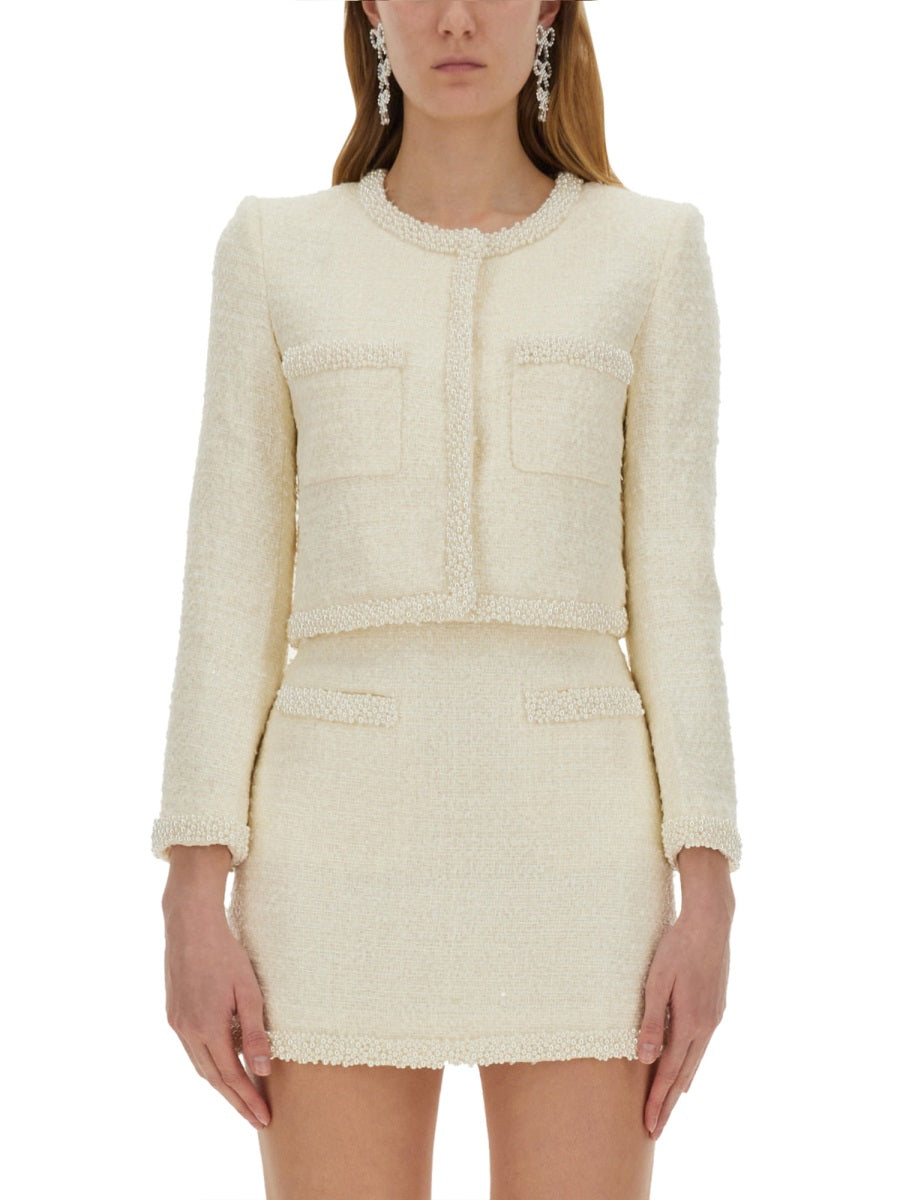 BOUCLE JACKET WITH PEARLS