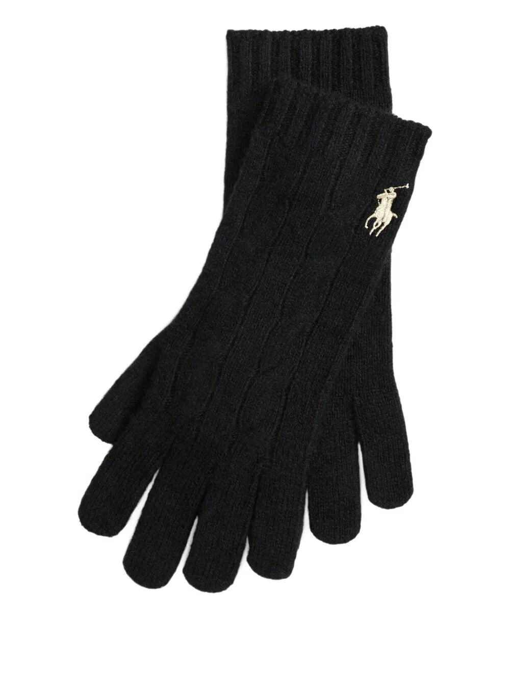 CABLE-KNIT WOOL AND CASHMERE GLOVES
