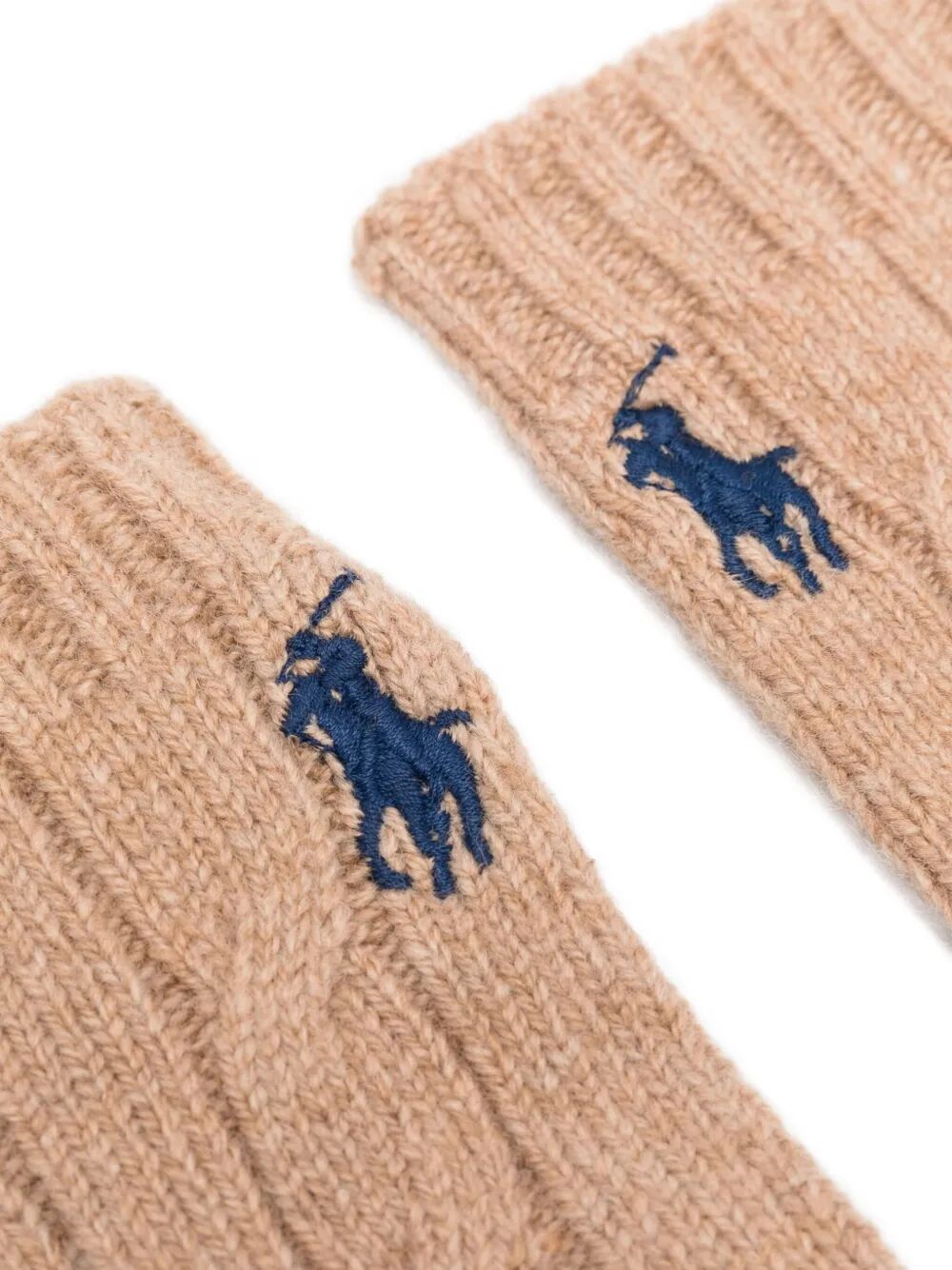 CABLE-KNIT WOOL AND CASHMERE GLOVES