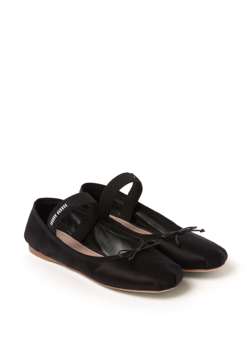 SATIN BALLERINAS WITH ELASTIC BAND