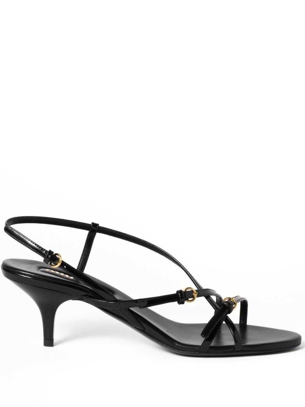 PATENT LEATHER SANDALS WITH BUCKLES