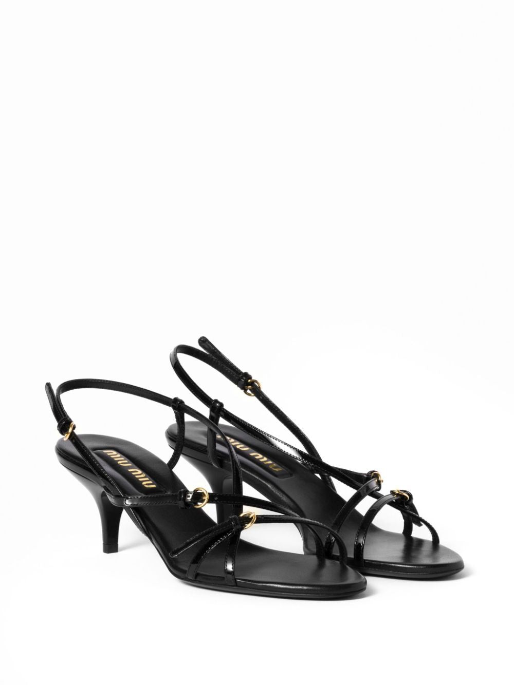 PATENT LEATHER SANDALS WITH BUCKLES