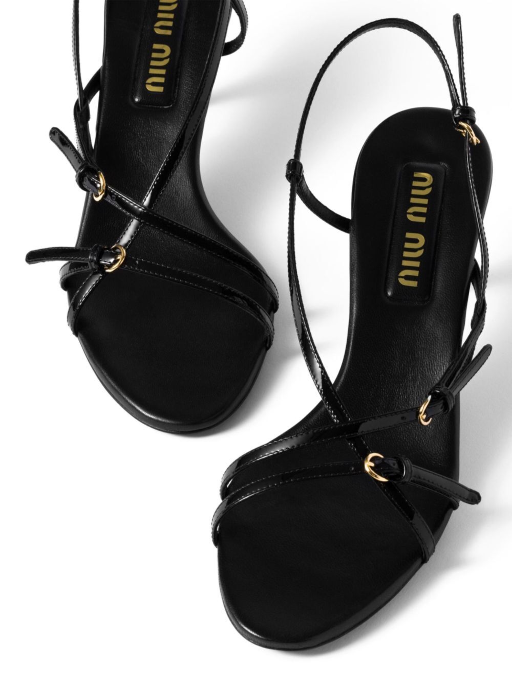 PATENT LEATHER SANDALS WITH BUCKLES