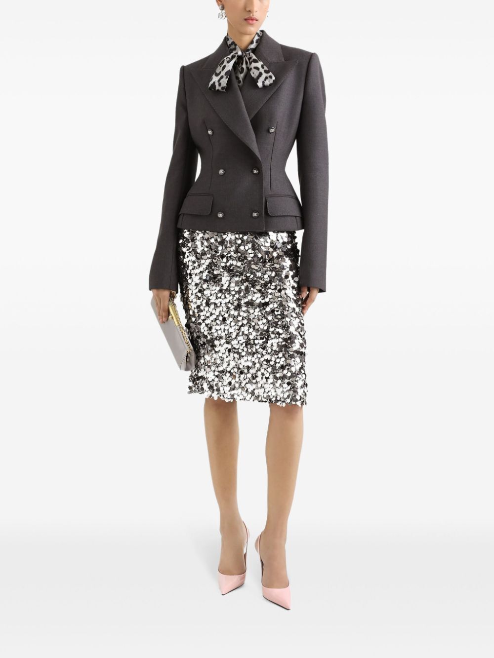 SEQUIN-EMBELLISHED MIDI SKIRT