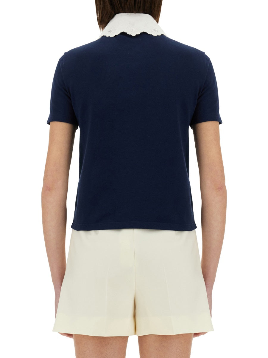 EMBROIDERED COTTON SWEATSHIRT POLO SHIRT