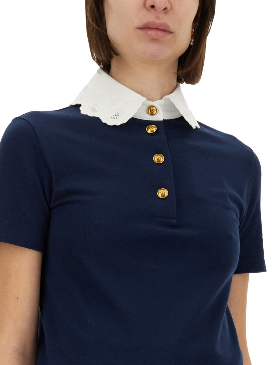 EMBROIDERED COTTON SWEATSHIRT POLO SHIRT