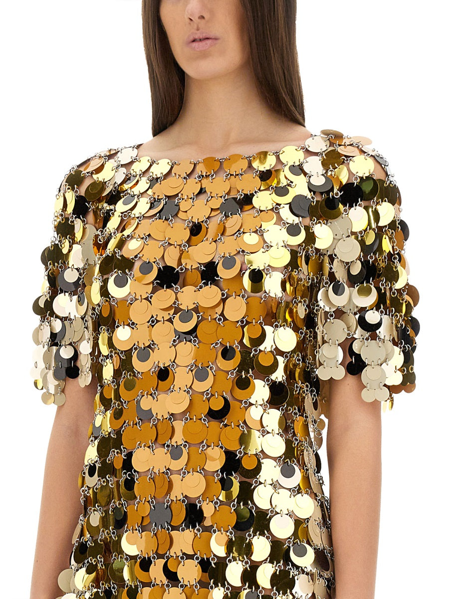 "SPARKLE DISCS" MINI DRESS