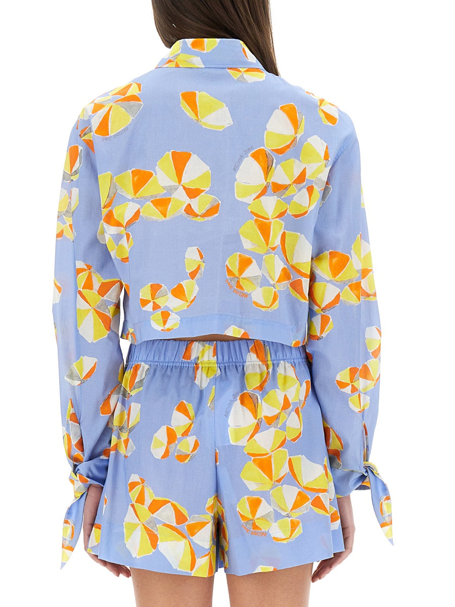 CROPPED SHIRT "BEACH UMBRELLAS"