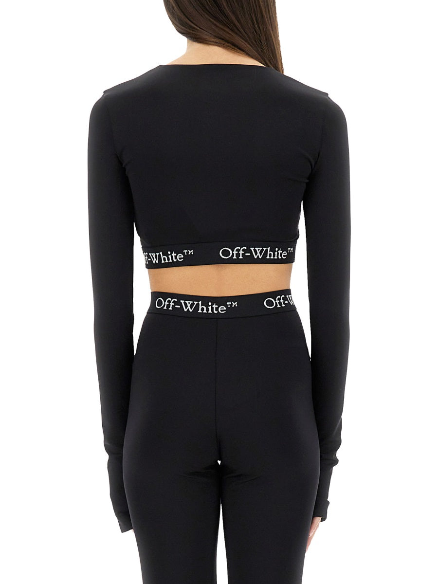 CROPPED TOP WITH LOGOED BAND