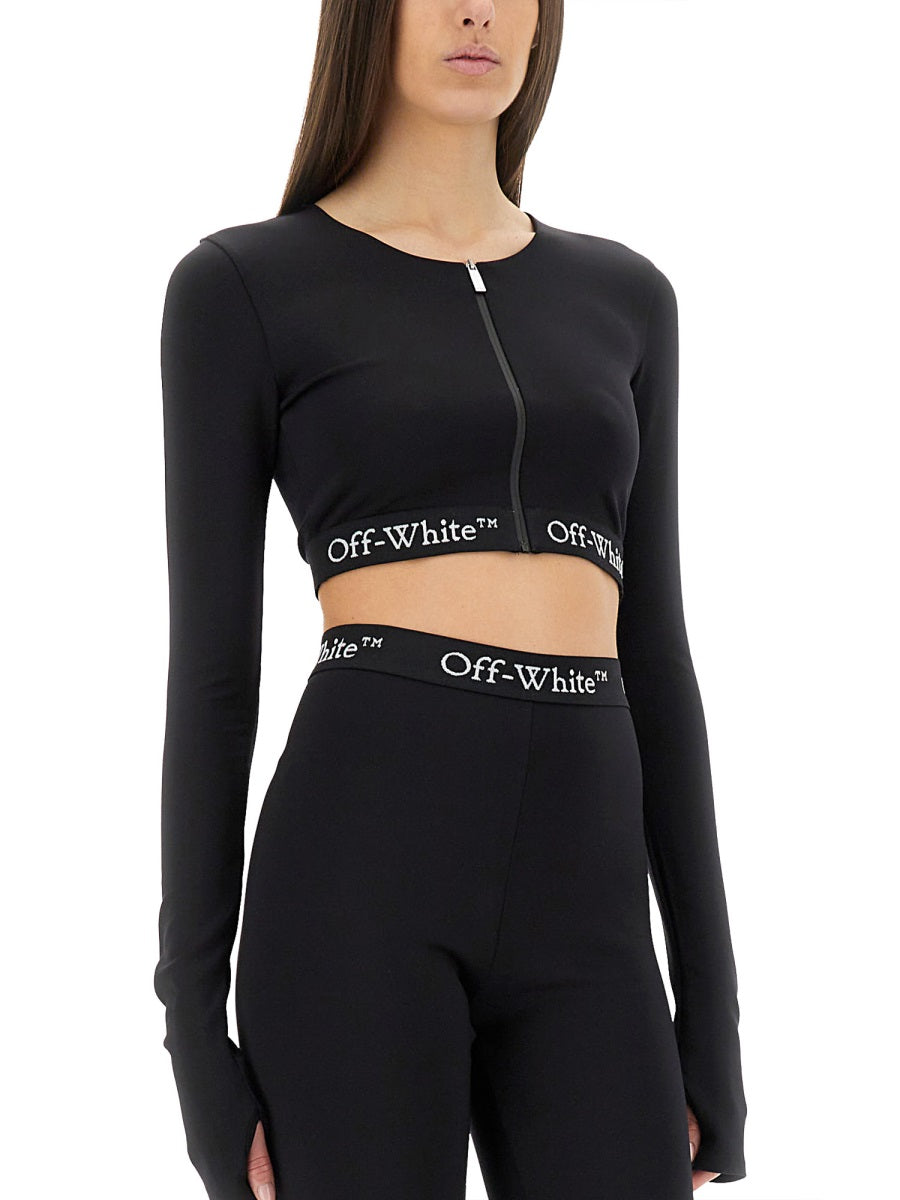 CROPPED TOP WITH LOGOED BAND