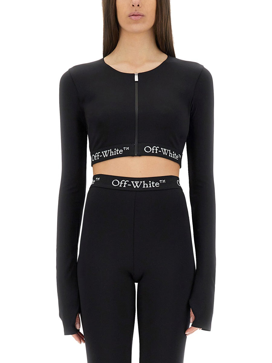 CROPPED TOP WITH LOGOED BAND
