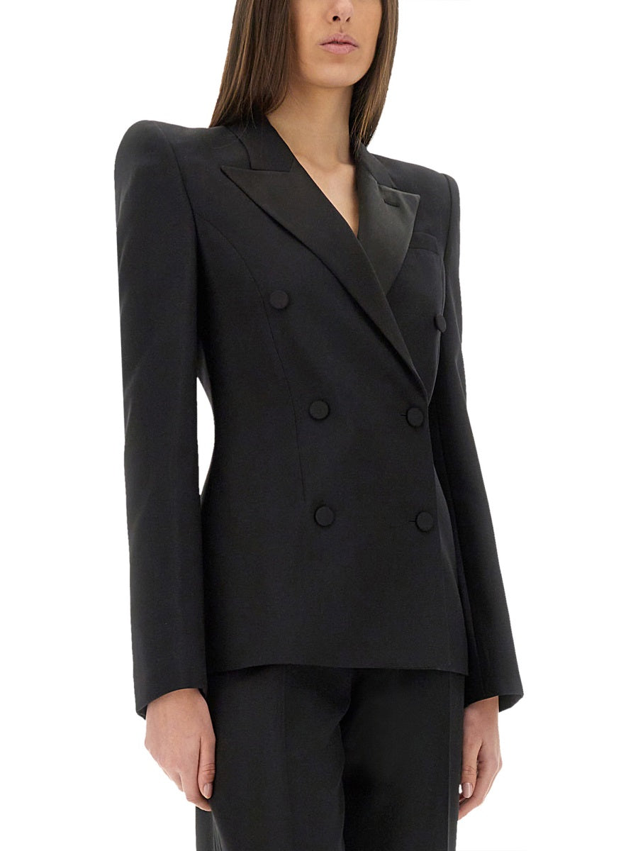 DOUBLE-BREASTED JACKET WITH VOLUMINOUS SHOULDERS